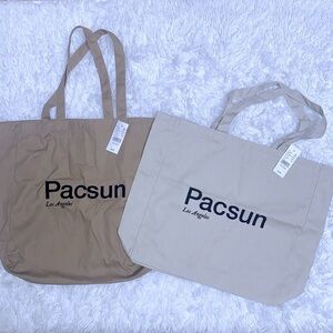 (Set of 2) PacSun Los Angeles Tote Bag Brown and Tan